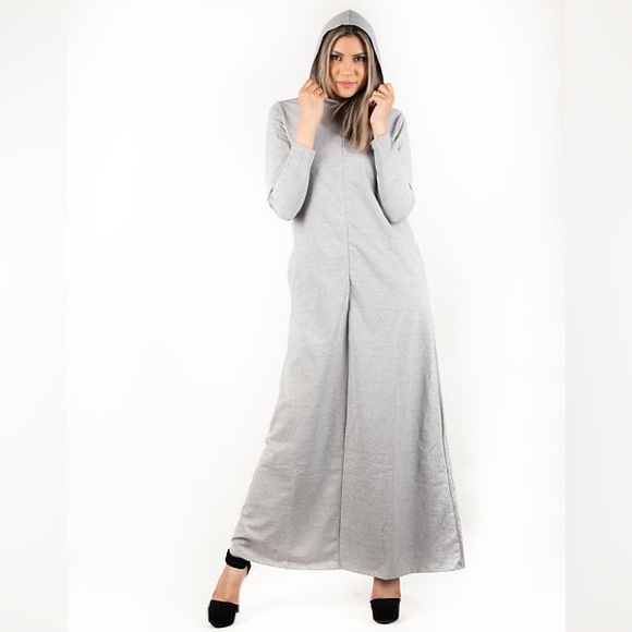 DEVORAH'S SECRET Modest Robe Front Zipper Hoodie French Terry Cotton - Picture 3 of 4